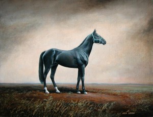 Horse "Graph" 2007, 10х13 inches, canvas, oil   см        