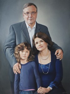 Portrait of  Frank Pannier with his family 2011, 31.4х23.6, oil on canvas                     