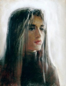 Portrait of young woman 1996г. 65х50см oil on canvas                   